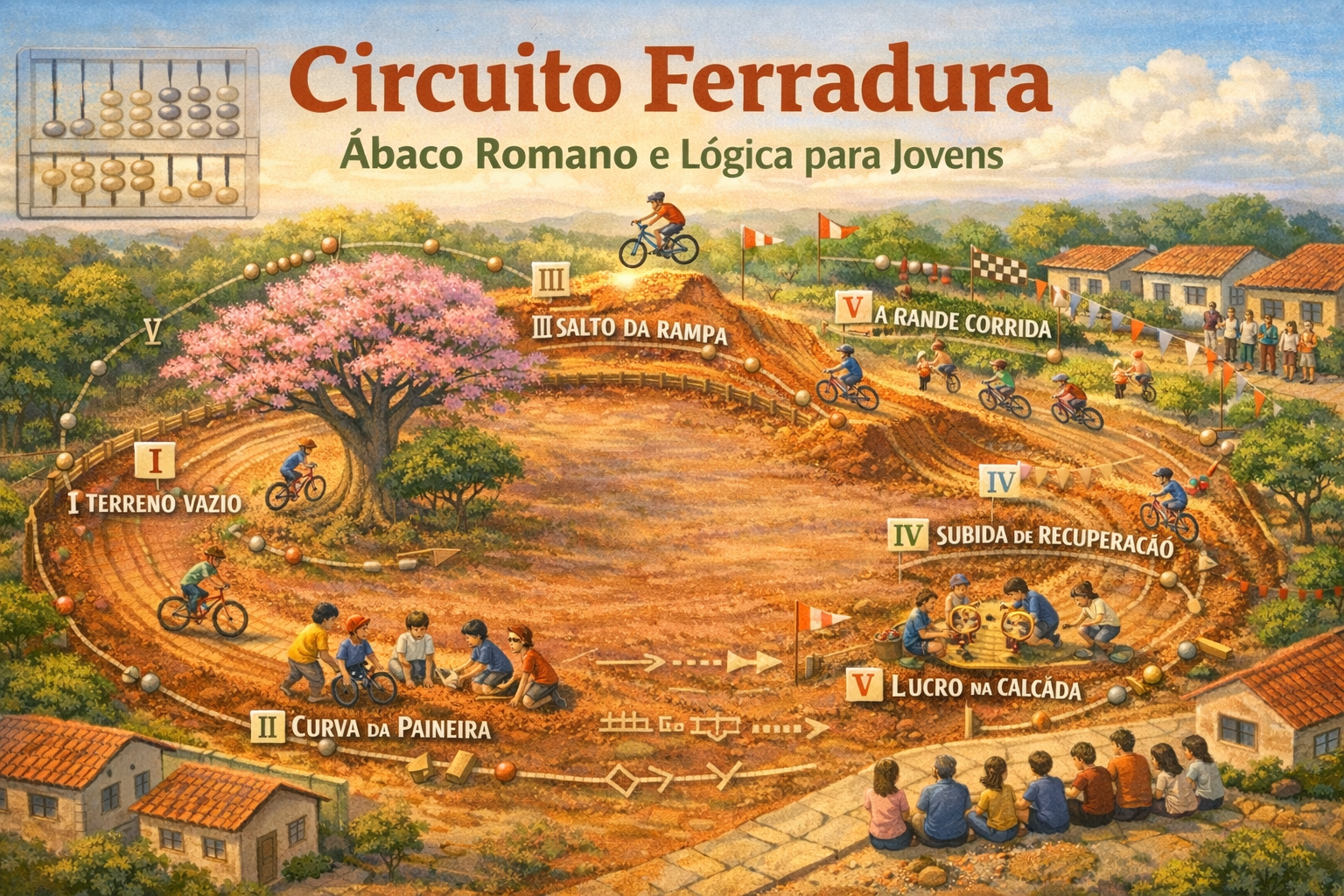 Circuito Ferradura — Ábaco Romano, Lógica e Python para Jovens