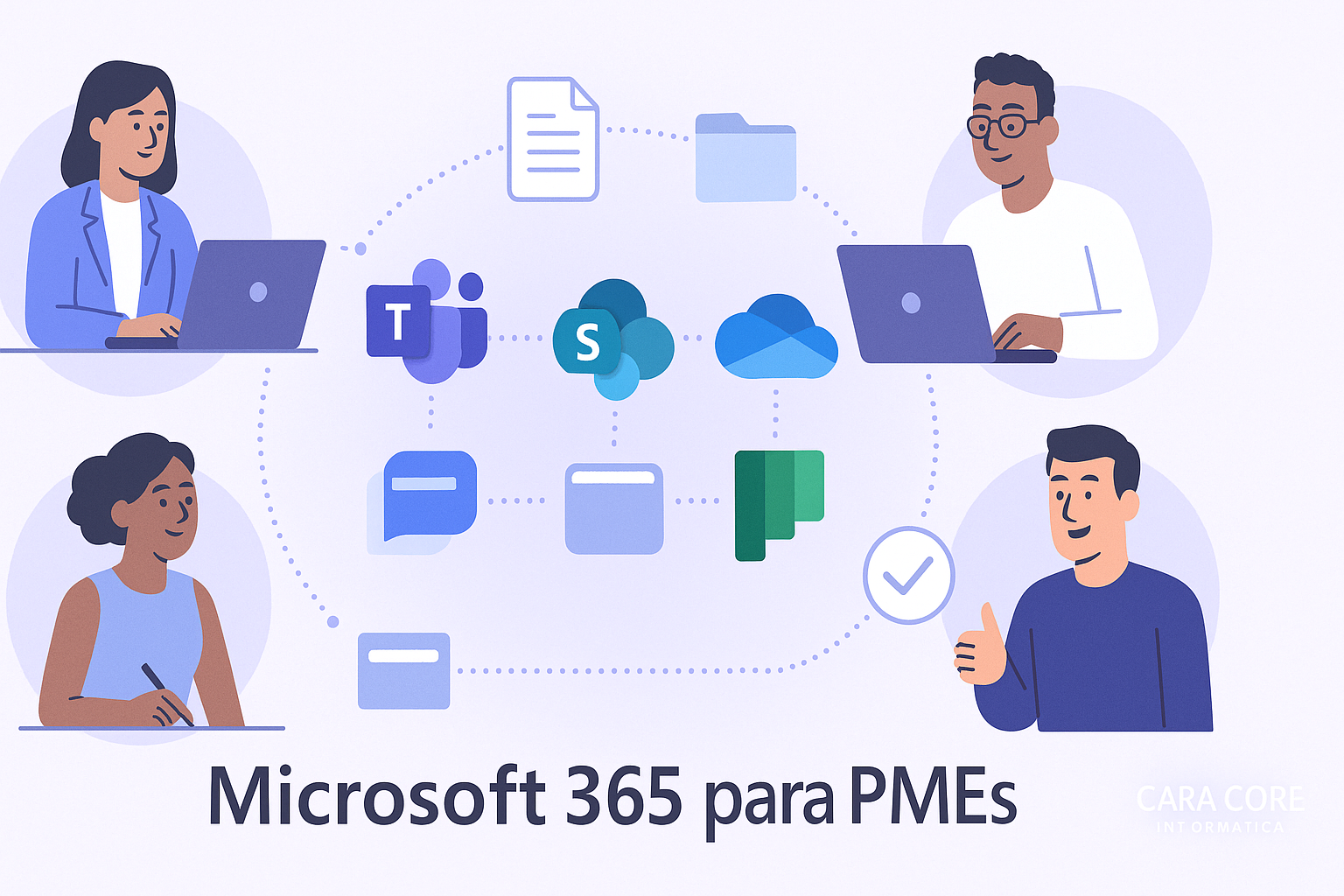 Equipe distribuída usando Microsoft 365: Teams, SharePoint, OneDrive, Planner e Power Automate